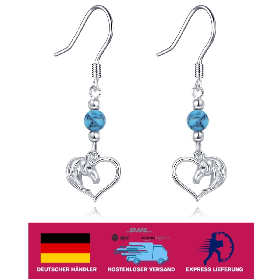 VONALA Schmetterling Türkis Ohrringe Damen 925 Sterling Silber Ohrhänger Vintage - Bild 1 von 1