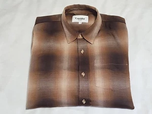 Corridor NYC NEW RHINEBECK Brown Check Button-up Long Sleeve Flannel Shirt SZ M - Picture 1 of 18