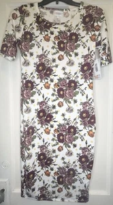 Lularoe Julia Size XS White Yellow Polka Dot Floral Multi Short Sleeve Dress NWT - Picture 1 of 9
