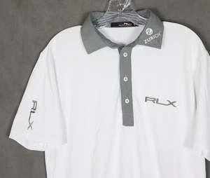 RLX x Billy Horschel Polo Shirt Mens Small White Zurich Netjets Tour Series Golf - Picture 1 of 10
