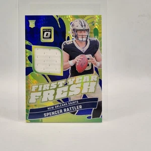 2024 Donruss Optic Spencer Rattler First Year Fresh RC Jersey Blue Hyper FYF-SRR - Picture 1 of 2