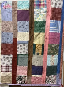 Handgefertigte Decke doppelseitig handgebunden bunt Hergestellt in den USA Brandneu 78” x 57” - Bild 1 von 2