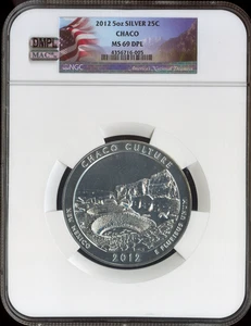 2012 CHACO PARK  5 OZ SILVER QUARTER NGC MS69 DPL MAC FINEST & SPOTLESS . - Picture 1 of 2