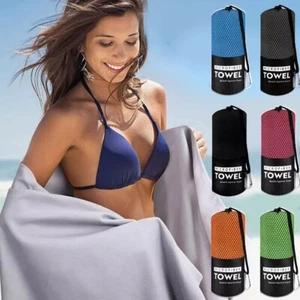 Quick-dry Microfiber Sports Towel Lightweight Breathable for Beach Gym Travel - Picture 1 of 17