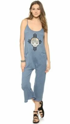 Wildfox Blue Aztec Graphic Print Jumpsuit Size XS - Image 1 of 4