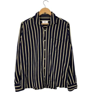 AMI Paris Vertical Stripe Long Sleeve Viscose Shirt Size 39 / US Large - Picture 1 of 8