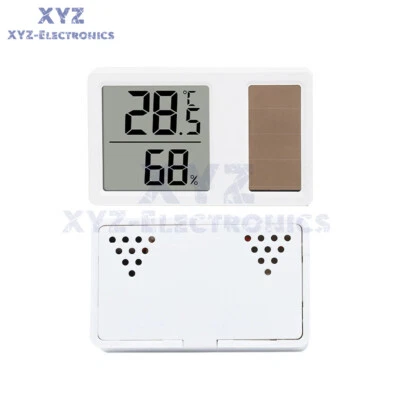 Solar Digital Thermometer Hygrometer Room Indoor Temperature Humidity Meter - Image 1 of 4