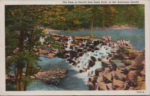 The Dam at Devils Den State Park Arkansas Ozarks Postcard Posted 1954 New York - Picture 1 of 2