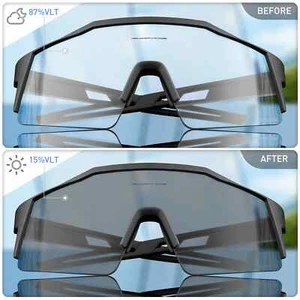 Photochromic Cycling Sunglasses for Men Women Bike Glasses Riding UV400 Goggles - Picture 1 of 34