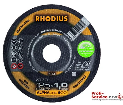 Rhodius XT70 1,0 x 125mm 1x Trennscheibe Flexscheibe Metall. stahl Edelstahl