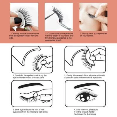 3 Pairs Self Adhesive Eyelashes No Glue Long Volume Eyelashes Extensions Natural - Image 1 of 4