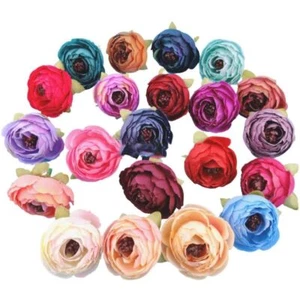 10 cabezas de flores Ranúnculo - artesanías de peonía rosa falsa artificial - Imagen 1 de 17