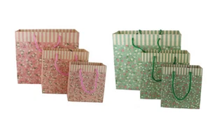 Stabil Geschenktüten Geschenktaschen Geschenkbeutel Tüte Blumen 12 Stück Pastel - Bild 1 von 2