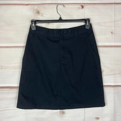 Falda Cabelas Mujer 10 Negra Informal Algodón Línea A Chino Bolsillos Cremallera Sólida Foto 1 de 4