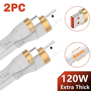 Câble USB vers USB C 3 pieds, 2PC 120W 6A USB A vers Type C Chargeur Cordon Charge Rapide - Photo 1 sur 9