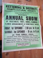 1960 Kettering Northants Horticultural Show Poster - 14th annual show (Hanging)