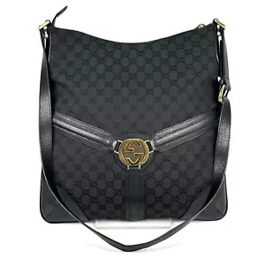 GUCCI Crossbody Shoulder Bag Purse Interlocking GG Canvas Leather *Excellent* - Picture 1 of 24