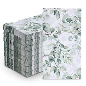100Pcs Disposable Greenery Guest Napkins Paper Disposable Hand Towels Green L... - Picture 1 of 7