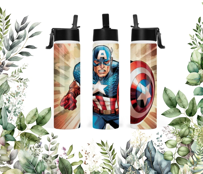 Botella de agua Capitán América Marvel 22 oz vaso de acero inoxidable frasco aislante Foto 1 de 1