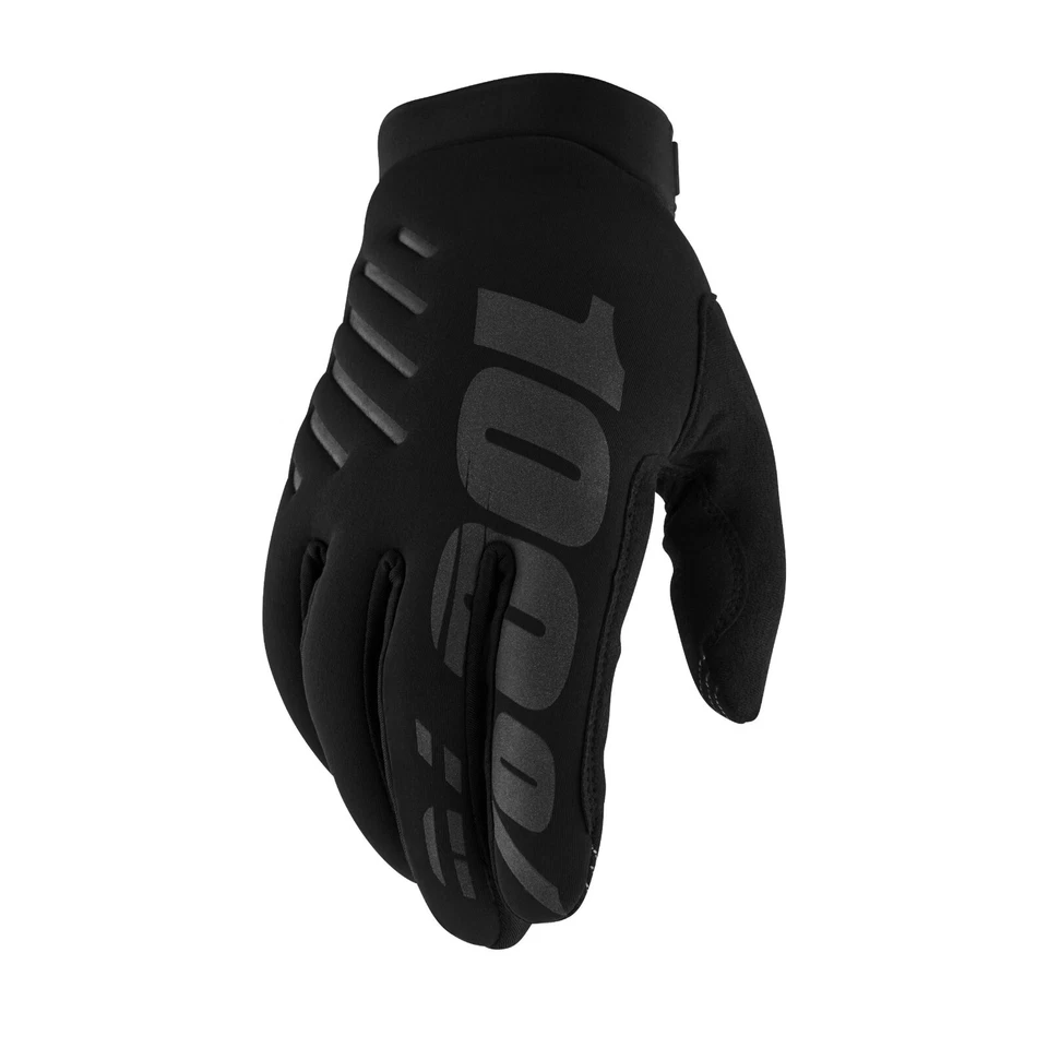 2026 100% YOUTH BRISKER GLOVES WINTER COLD WEATHER BLACK MX BMX MTB KIDS NEW JR