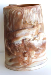 Genuine INCOLAY Stone Mug with Buck and Doe, Color shades Of Tan and Cream - Picture 1 of 6