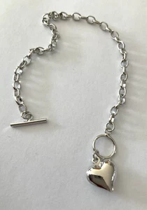Mode 7" Kettenarmband mit silberfarbenem Herzen - Bild 1 von 1