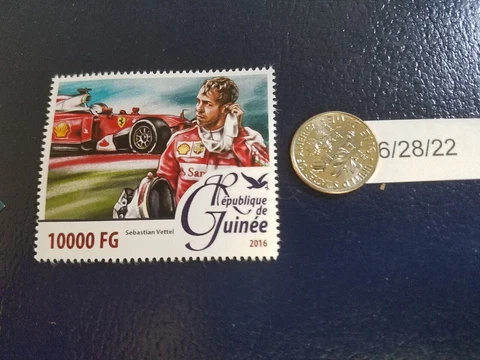 Sebastian Vettel Race Car Driver 2016 Republique De Guinee Perforated Stamp Cover