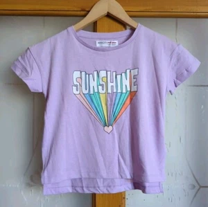BNWT Minoti 4-5 Years Purple Sunshine Rainbow Short Sleeve T-shirt - Picture 1 of 3