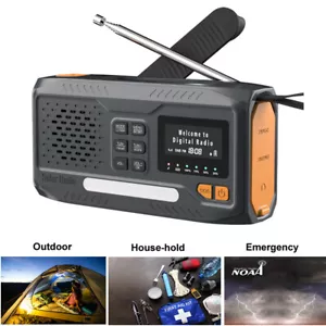 Hand Crank Dynamo Wind Up Solar DAB FM Radio USB Charger Emergency Light Torch - Picture 1 of 11