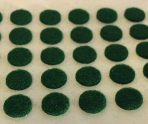 New Lot of 25, 3/8" Green Felt Dots W/ Adhesive Backs For Lamps, Etc. #25GF198 - Picture 1 of 3
