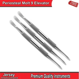 3 PCS Periosteal Molt 9 Elevator Dental Implant Reflecting Mucoperiosteum Tools - Picture 1 of 6