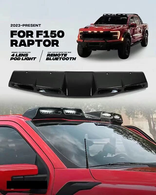 Светильник на крышу подходит для Ford F150 2023-2025 глянцевый черный верхний светильник 4 светодиода - Изображение 1 из 4