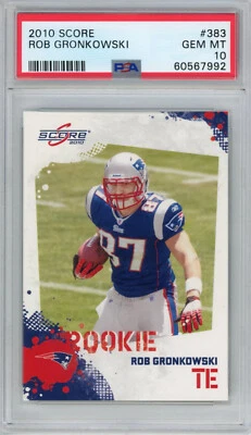 Graded 2010 Score Rob Gronkowski #383 Rookie RC Football Card PSA 10 Gem Mint - Image 1 of 2