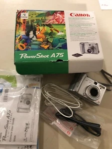 Canon Powershot A75 Digital Camera 3.2 MP 3x Optical Zoom Works, Has Issue - Picture 1 of 10
