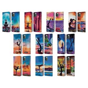 OFFICIAL P.D. MORENO YOGA SILHOUETTES LEATHER BOOK CASE FOR APPLE iPHONE PHONES