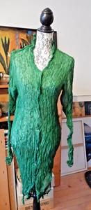 Cocon Commerz Privatsachen Kleid Gr. 2 Seide Crash transparent grün - Bild 1 von 7