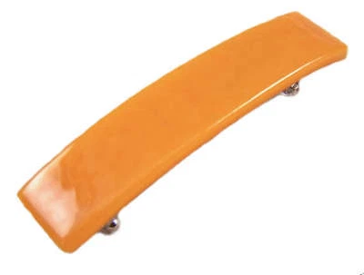 Stained Glass BARRETTE 2.5" 65mm Bright Medium Pumpkin ORANGE SMALL Hair Clip - Image 1 of 4