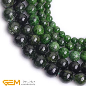 Green Diopside Natural Gemstone Round Loose Beads For Jewellery Making 15" AU - Picture 1 of 32