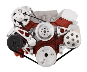 Small Block Chevy Serpentine Conversion Kit Mid-Mount AC ALL INCLUSIVE 350 SBC - Picture 1 of 1