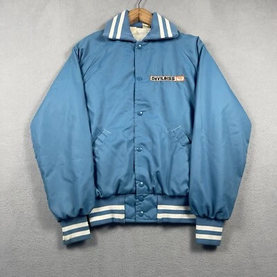 Vintage Holloway Bomber Windbreaker Jacket Men’s Small Blue DeVILBISS 80s Retro - Image 1 of 4