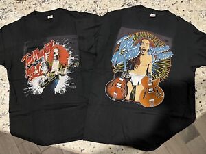 2 Vintage Ted Nugent Shirt Tee L/XL Rock Tour USA Scream Dream State Of Shock