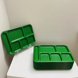 Vintage CAMBRO Cafeteria Lunch School Food Tray Divided 6-Compartment Lot of 10 - Picture 1 of 9