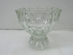 Candelabro de vidrio Jeanette Glass Co. Windsor transparente diamante depresión vintage - Imagen 1 de 7