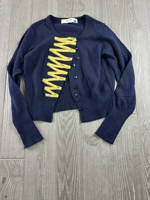 Cárdigan Sparrow para mujer azul marino con cinta amarilla talla mediana Foto 1 de 4