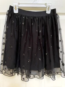 DKNY Black Tulle Sequin Dressy Skirt Size Large (13-14) Holidays Christmas - Picture 1 of 4