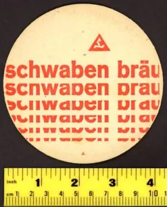 German Beer Coaster - Schwaben Bräu (1968) - Picture 1 of 2