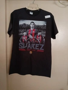 Delta Pro Weight FC Barcelona "Suarez" Black Short Sleeve T-shirt--M NWT Cotton - Picture 1 of 2