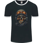 Soldier Skull With Helmet and Headphones Mens Ringer T-Shirt FotL