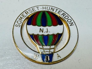 WBA Enamel Lapel Hat Pin Women Bowling Alliance Somerset Hunterdon NJ Balloon - Picture 1 of 2