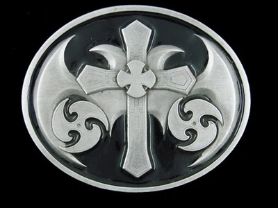 SF01124 *NOS* REALMENTE GENIAL **CRUZ CELTA** ARTE PELTRE MODA HEBILLA DE CINTURÓN Foto 1 de 2